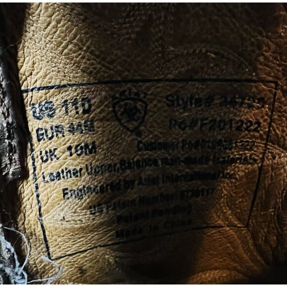 Men’s Ariat 34725 Size 11D Heritage‎ R Toe Western Brown Leather Boots 15” Tall main image 5